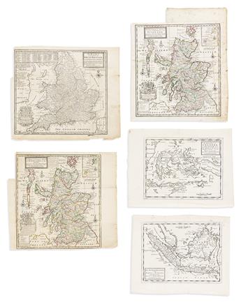 MOLL, HERMAN. Group of 9 small-format engraved folding maps.